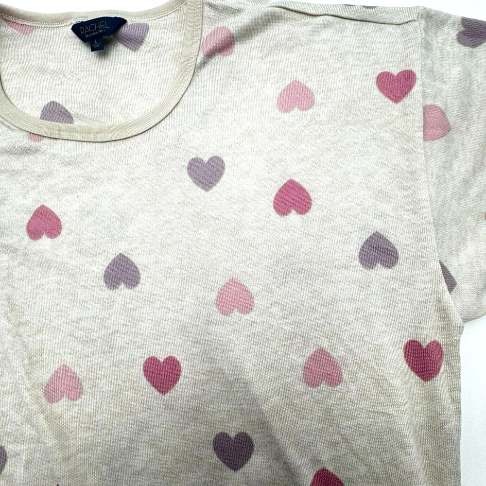 RACHEL ROY | Women's Large Pink Purple Hearts light sweatshirt top cozy soft